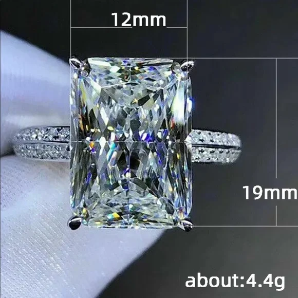 New 5 Ct 925 Sterling Silver Engagement Ring - Picture 7 of 7